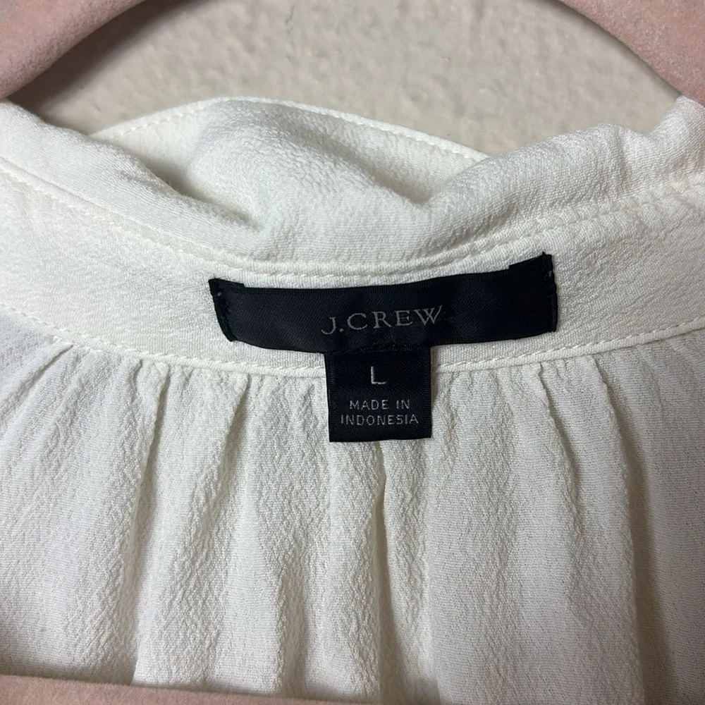 J. Crew 100% Viscose White Button Down Shirt size Large